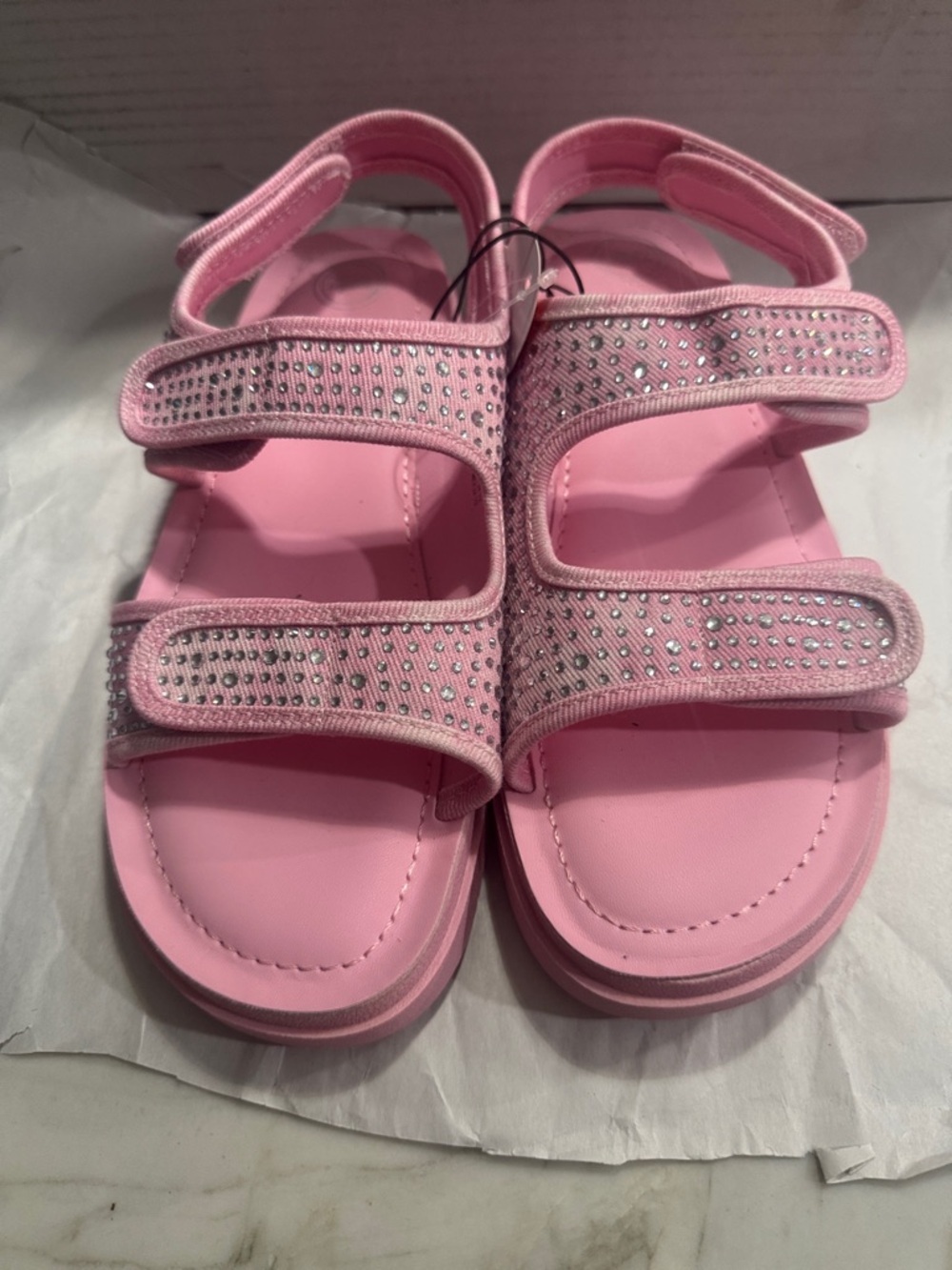 wonder nation Pink Sparkle Double-Strap Sandals